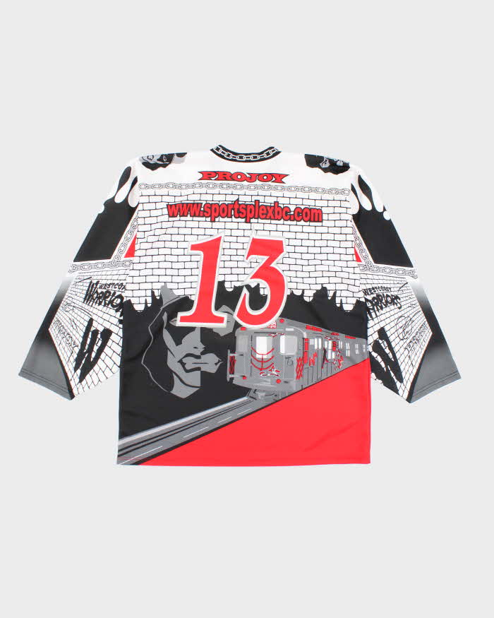Vintage 90's West Coast Warriors Graphic Printed Hockey Jersey - XL