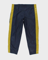 Men's Nike Side-Snap Navy and Olive Tracksuit Bottoms - L