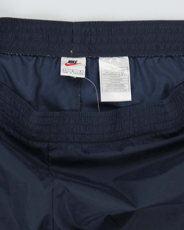 Men's Nike Side-Snap Navy and Olive Tracksuit Bottoms - L
