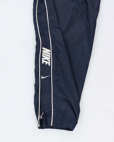 Men's Nike Navy and White Tracksuit Bottoms - M