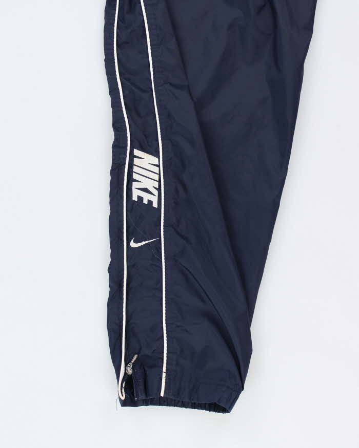 Men's Nike Navy and White Tracksuit Bottoms - M