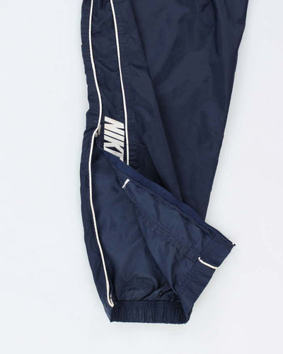 Men's Nike Navy and White Tracksuit Bottoms - M