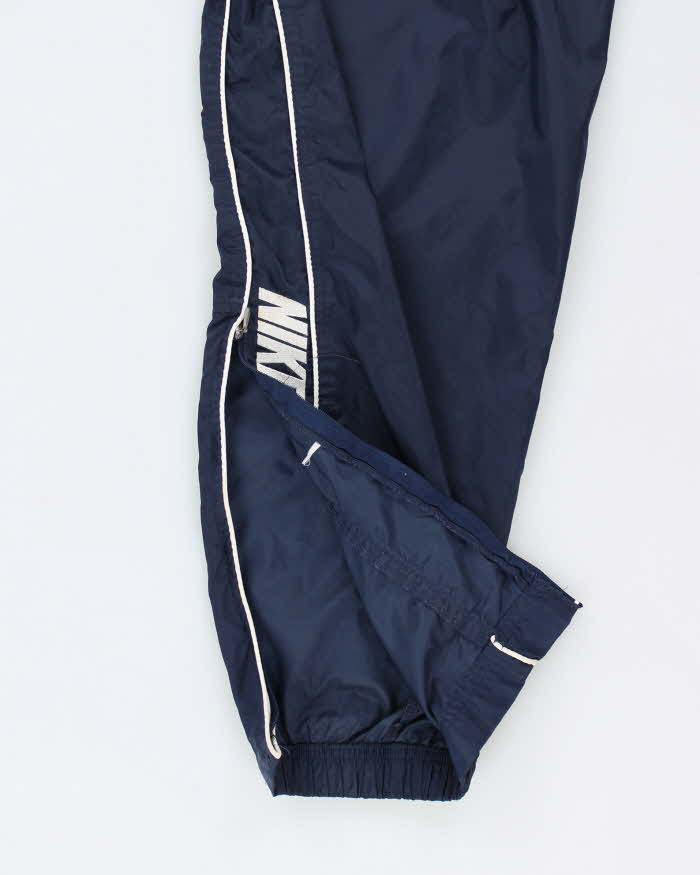 Men's Nike Navy and White Tracksuit Bottoms - M