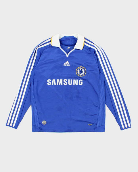 Vintage Adidas Chelsea FC 2008/09 Home Football Long Sleeve Shirt