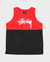 Vintage 2000's Stussy Two Tone Spell Out Graphic Basketball Jersey - M