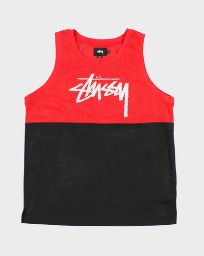Vintage 2000's Stussy Two Tone Spell Out Graphic Basketball Jersey - M