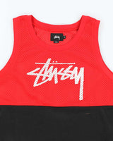 Vintage 2000's Stussy Two Tone Spell Out Graphic Basketball Jersey - M