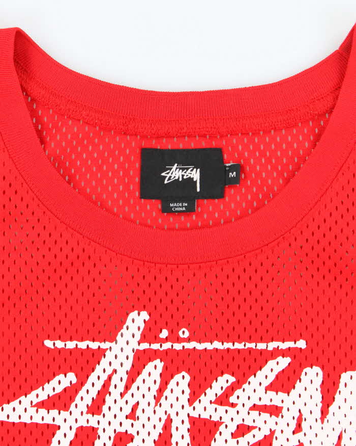 Vintage 2000's Stussy Two Tone Spell Out Graphic Basketball Jersey - M