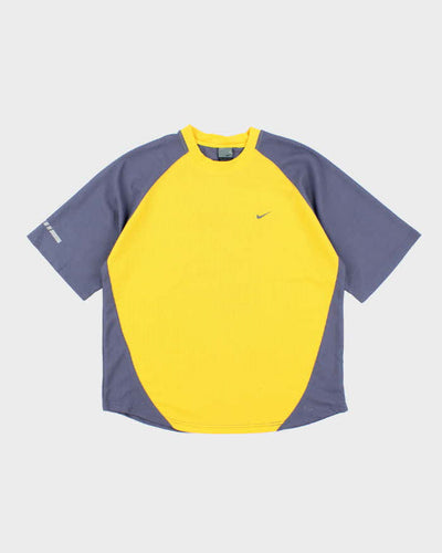 Vintage Y2K Nike Two Tone Small Swoosh Sports T-Shirt - L