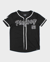 Vintage Y2K Playboy Embroidered Logo Baseball Jersey - S