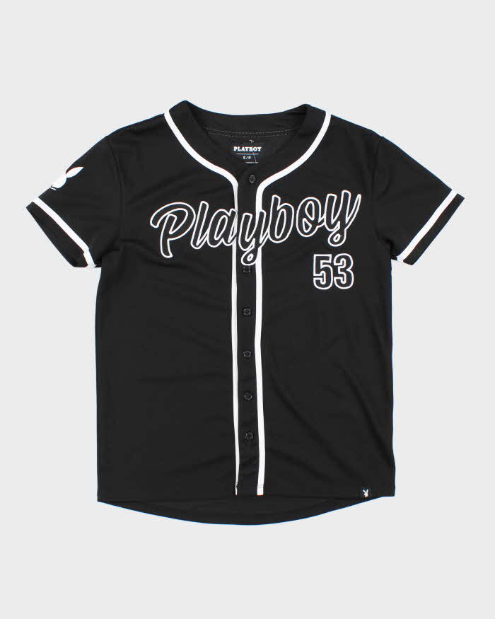 Vintage Y2K Playboy Embroidered Logo Baseball Jersey - S