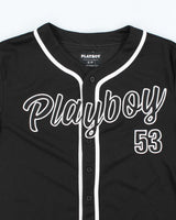 Vintage Y2K Playboy Embroidered Logo Baseball Jersey - S