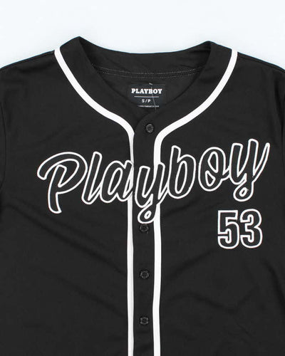 Vintage Y2K Playboy Embroidered Logo Baseball Jersey - S