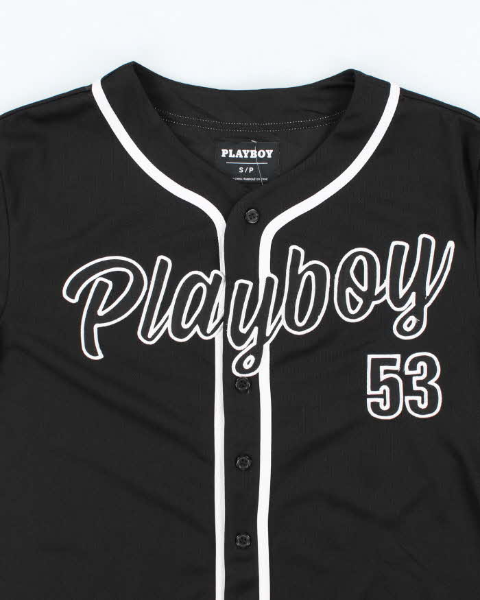 Vintage Y2K Playboy Embroidered Logo Baseball Jersey - S