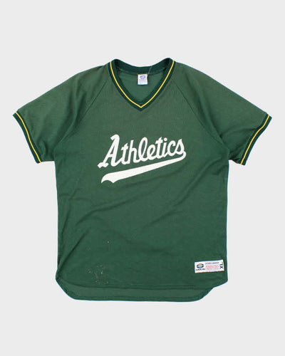 Vintage 90's Oakland Athletics Spell Out Baseball Sports T-Shirt - XL