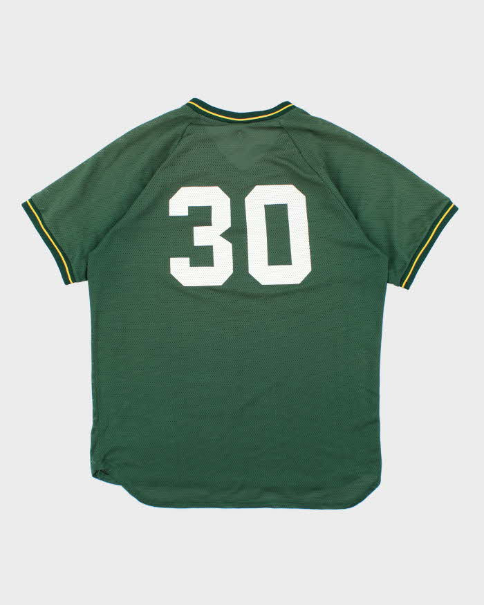 Vintage 90's Oakland Athletics Spell Out Baseball Sports T-Shirt - XL