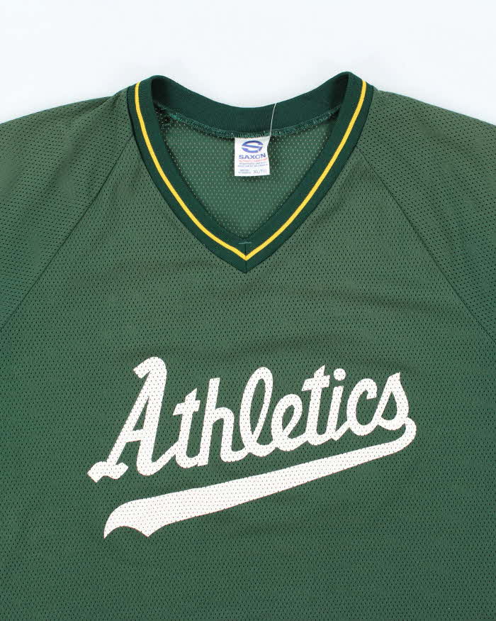 Vintage 90's Oakland Athletics Spell Out Baseball Sports T-Shirt - XL