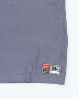 Vintage 2000's Nike Small Swoosh Striped Sports T-Shirt - XL