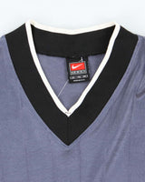 Vintage 2000's Nike Small Swoosh Striped Sports T-Shirt - XL