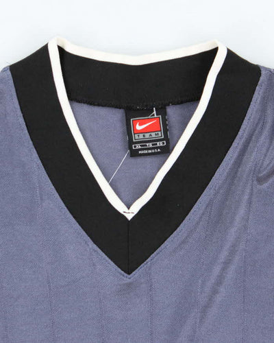 Vintage 2000's Nike Small Swoosh Striped Sports T-Shirt - XL