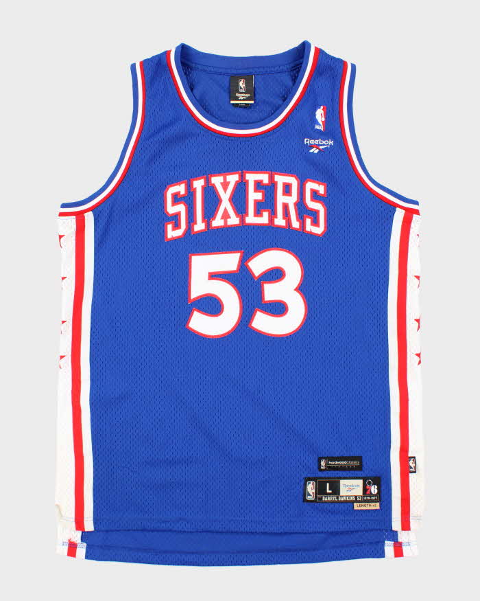 Vintage Reeboks Philadelphia 76ers Oversized NBA Basketball Jersey - L