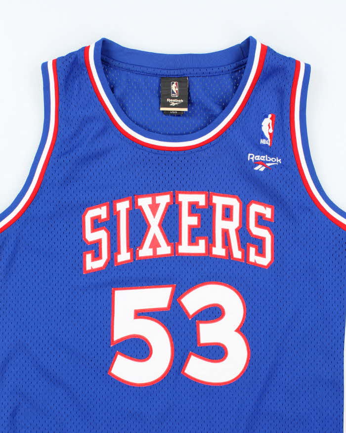 Vintage Reeboks Philadelphia 76ers Oversized NBA Basketball Jersey - L
