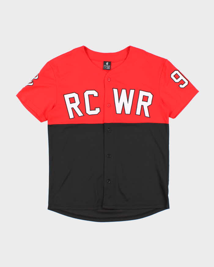 Vintage Y2K Roca Wear Spell Out Baseball Button Up Jersey - L
