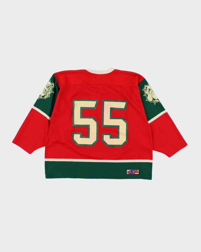 Vintage 90's Bulldog Graphic Oversized Ice Hockey Jersey - XXL