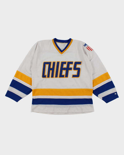 Vintage 90's Charleston Chiefs Spell Out Ice Hockey Jersey - XL