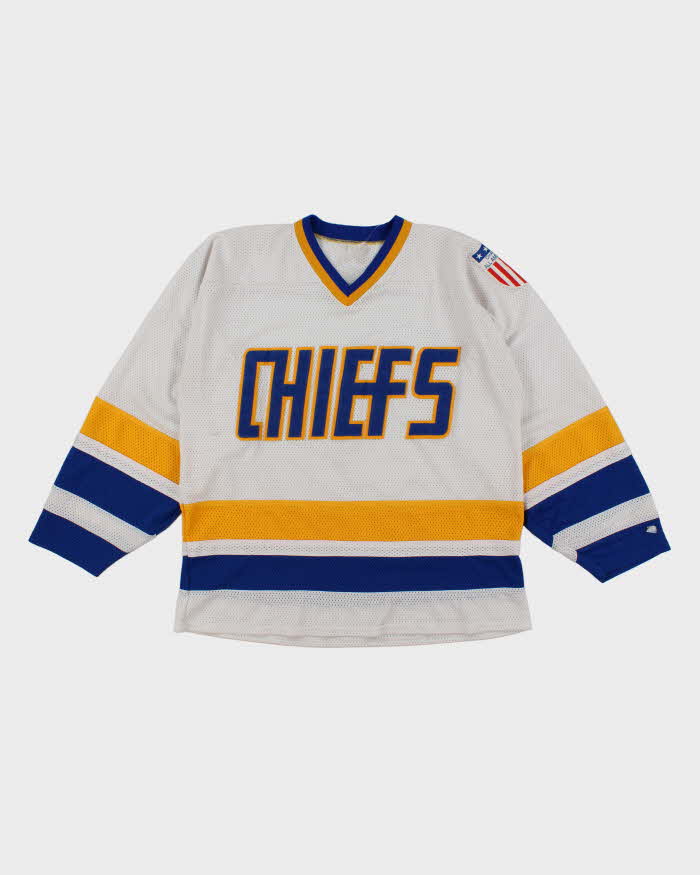 Vintage 90's Charleston Chiefs Spell Out Ice Hockey Jersey - XL