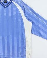 Vintage Y2K 2002 Nike Striped Soft Shell Big Swoosh Adjustable Pullover Football Jersey - XL