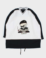 Vintage 1990s Crutch Japan Embroidered Adjustable Ice Hockey Jersey - XL