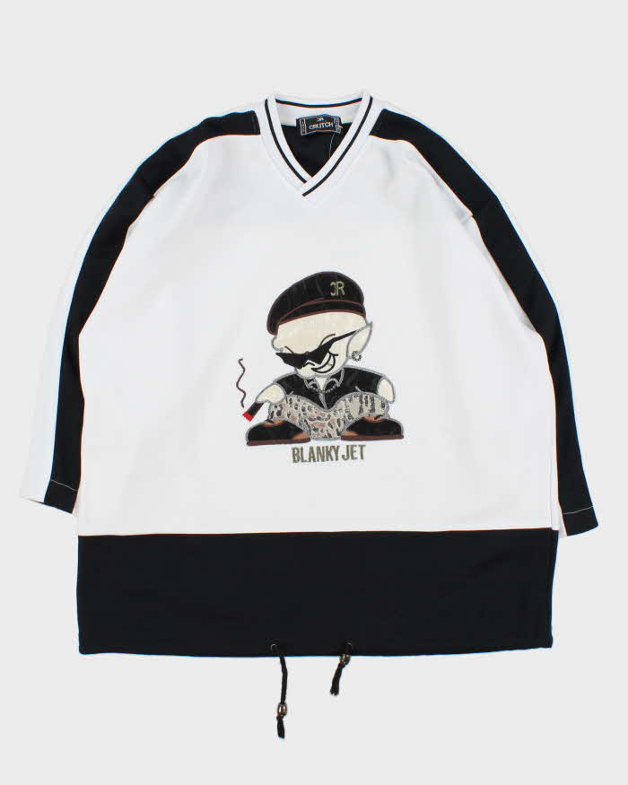 Vintage 1990s Crutch Japan Embroidered Adjustable Ice Hockey Jersey - XL