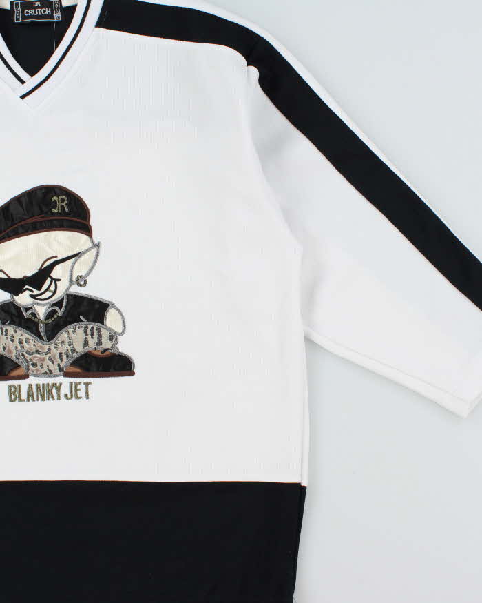 Vintage 1990s Crutch Japan Embroidered Adjustable Ice Hockey Jersey - XL