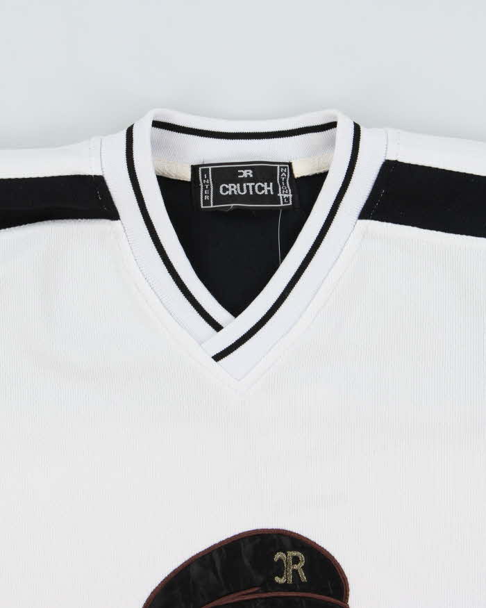 Vintage 1990s Crutch Japan Embroidered Adjustable Ice Hockey Jersey - XL