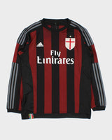 Vintage 2015-16 Adidas AC Milan FC Long Sleeve Home Shirt - L