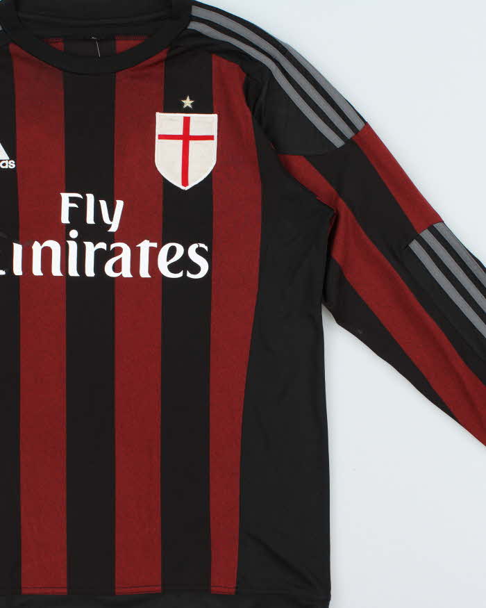 Vintage 2015-16 Adidas AC Milan FC Long Sleeve Home Shirt - L