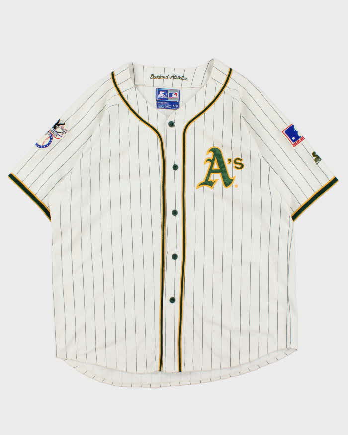 Vintage 1996 Starter Oakland A's MLB Cotton Blend Baseball Jersey - XL