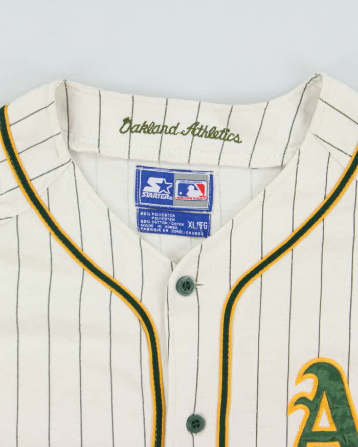 Vintage 1996 Starter Oakland A's MLB Cotton Blend Baseball Jersey - XL