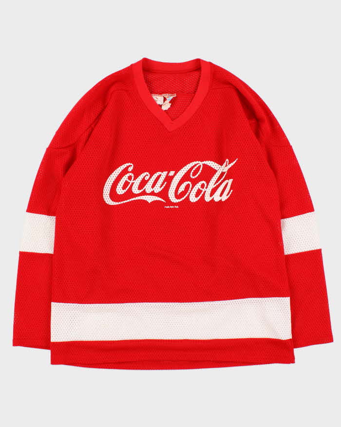 Vintage 1980s Cooper 'Coca Cola' Canadian Amateur Ice Hockey Jersey - L