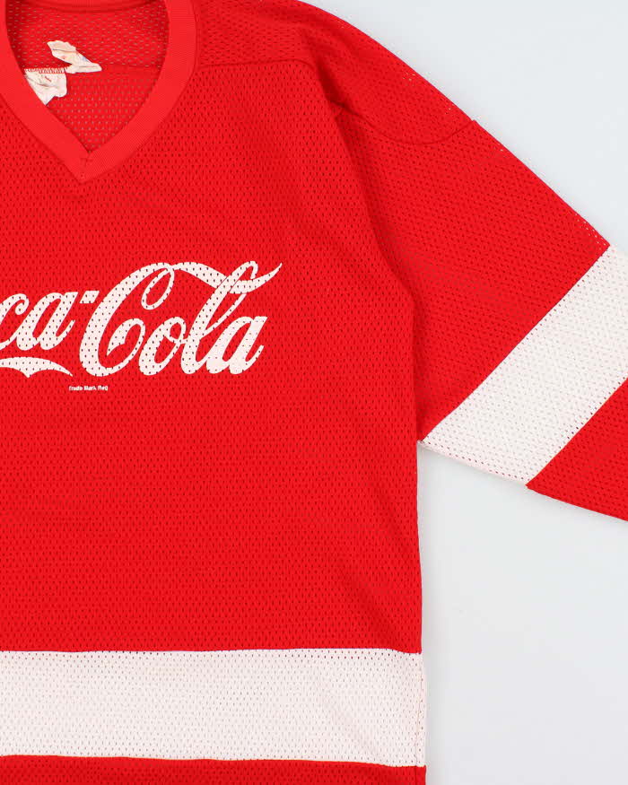 Vintage 1980s Cooper 'Coca Cola' Canadian Amateur Ice Hockey Jersey - L