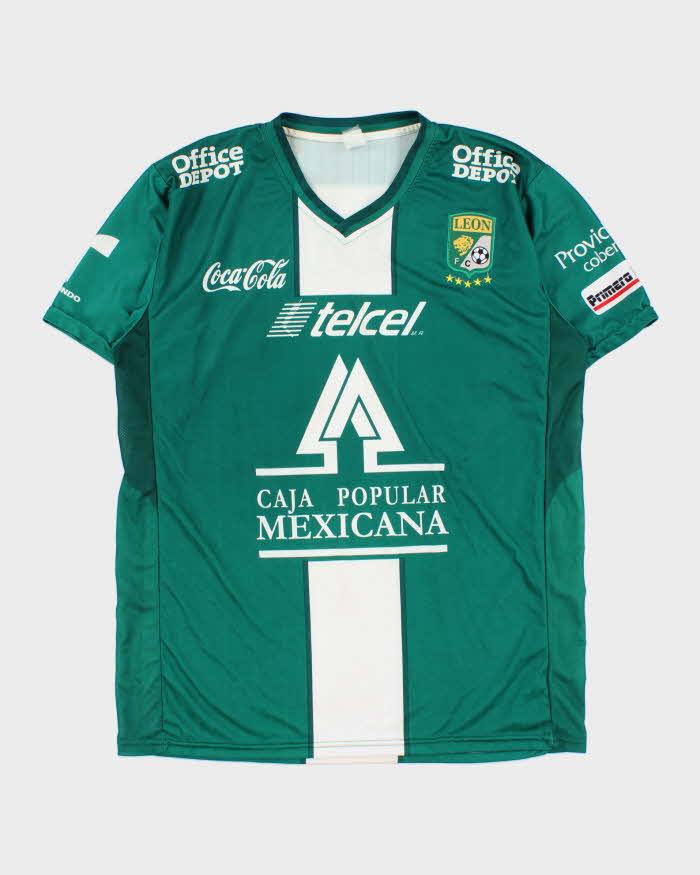 Vintage 2013-14 Club Leon Mexican League Home Football Jersey - L