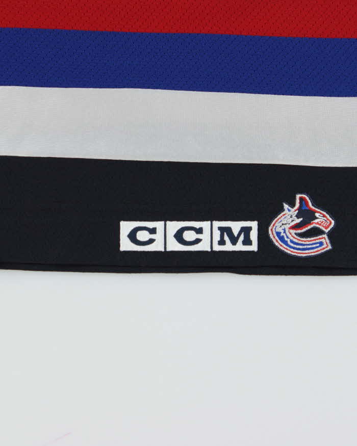 DS Vintage 1998 CCM Vancouver Canucks Signed Martin Gelinas NHL Home Air Knit Jersey - L