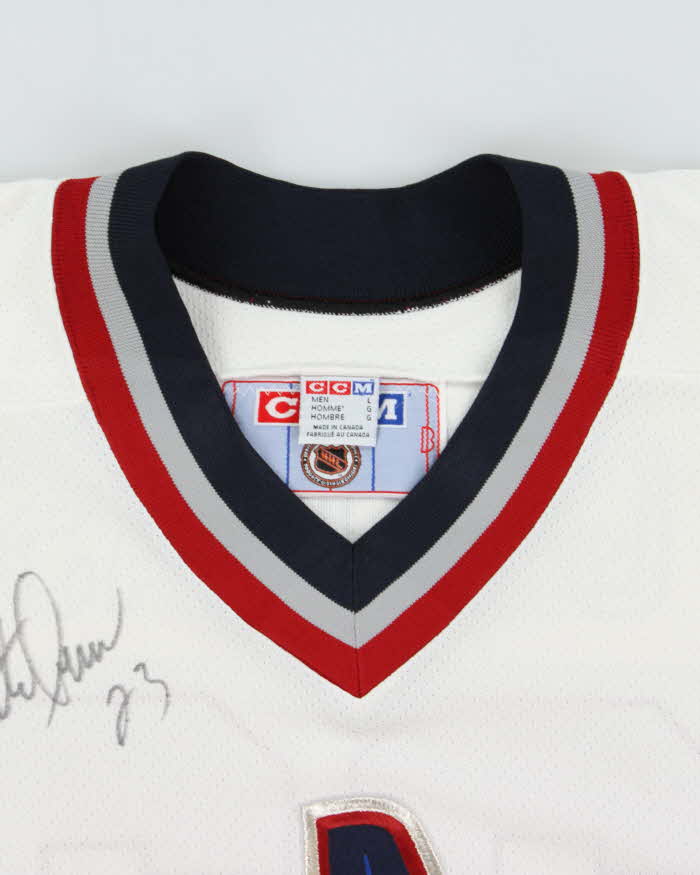 DS Vintage 1998 CCM Vancouver Canucks Signed Martin Gelinas NHL Home Air Knit Jersey - L
