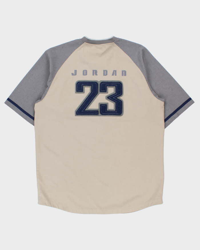 Vintage 2002 Y2K Nike Air Jordan Heavyweight Twill Short Sleeve Baseball Jersey - XXL