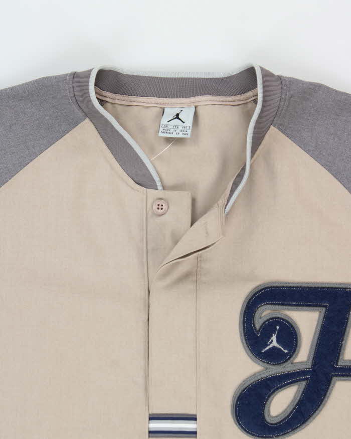 Vintage 2002 Y2K Nike Air Jordan Heavyweight Twill Short Sleeve Baseball Jersey - XXL
