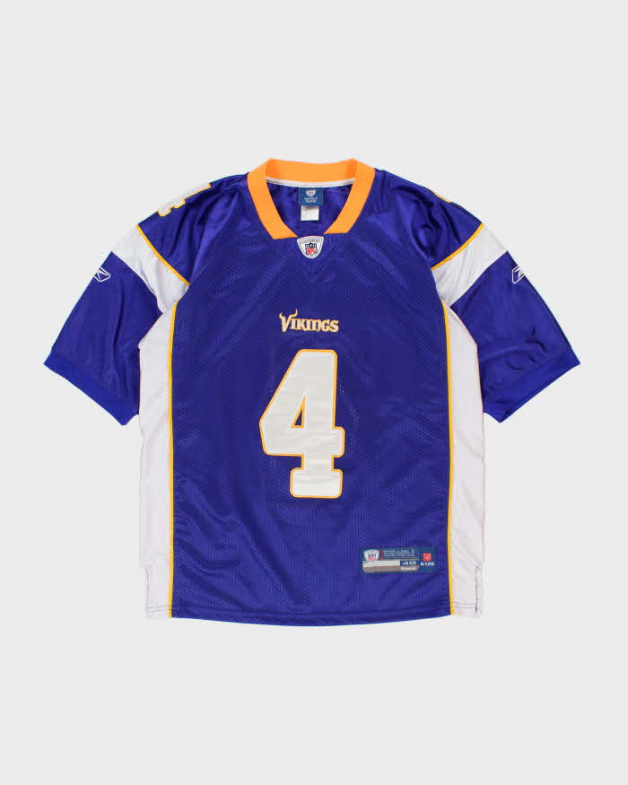 Vintage 2009-10 Reebok Equipment On Field Minnesota Vikings Favre #4 NFL Home Jersey - M