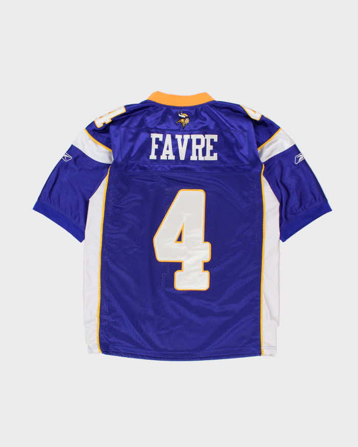 Vintage 2009-10 Reebok Equipment On Field Minnesota Vikings Favre #4 NFL Home Jersey - M