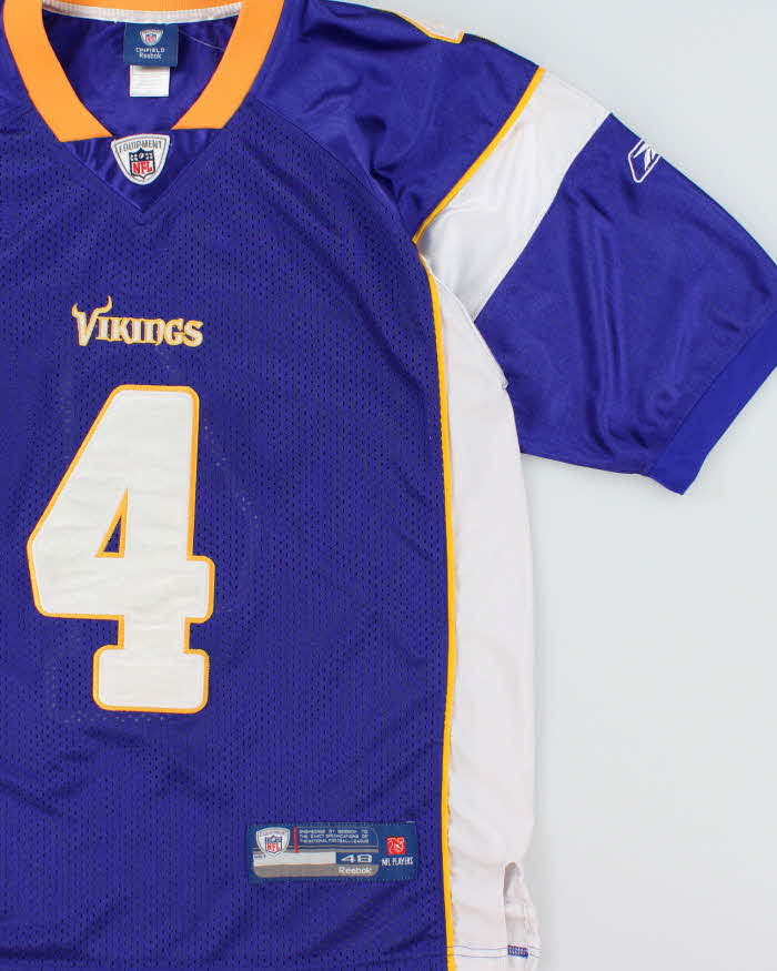 Vintage 2009-10 Reebok Equipment On Field Minnesota Vikings Favre #4 NFL Home Jersey - M
