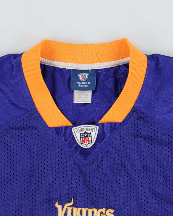 Vintage 2009-10 Reebok Equipment On Field Minnesota Vikings Favre #4 NFL Home Jersey - M